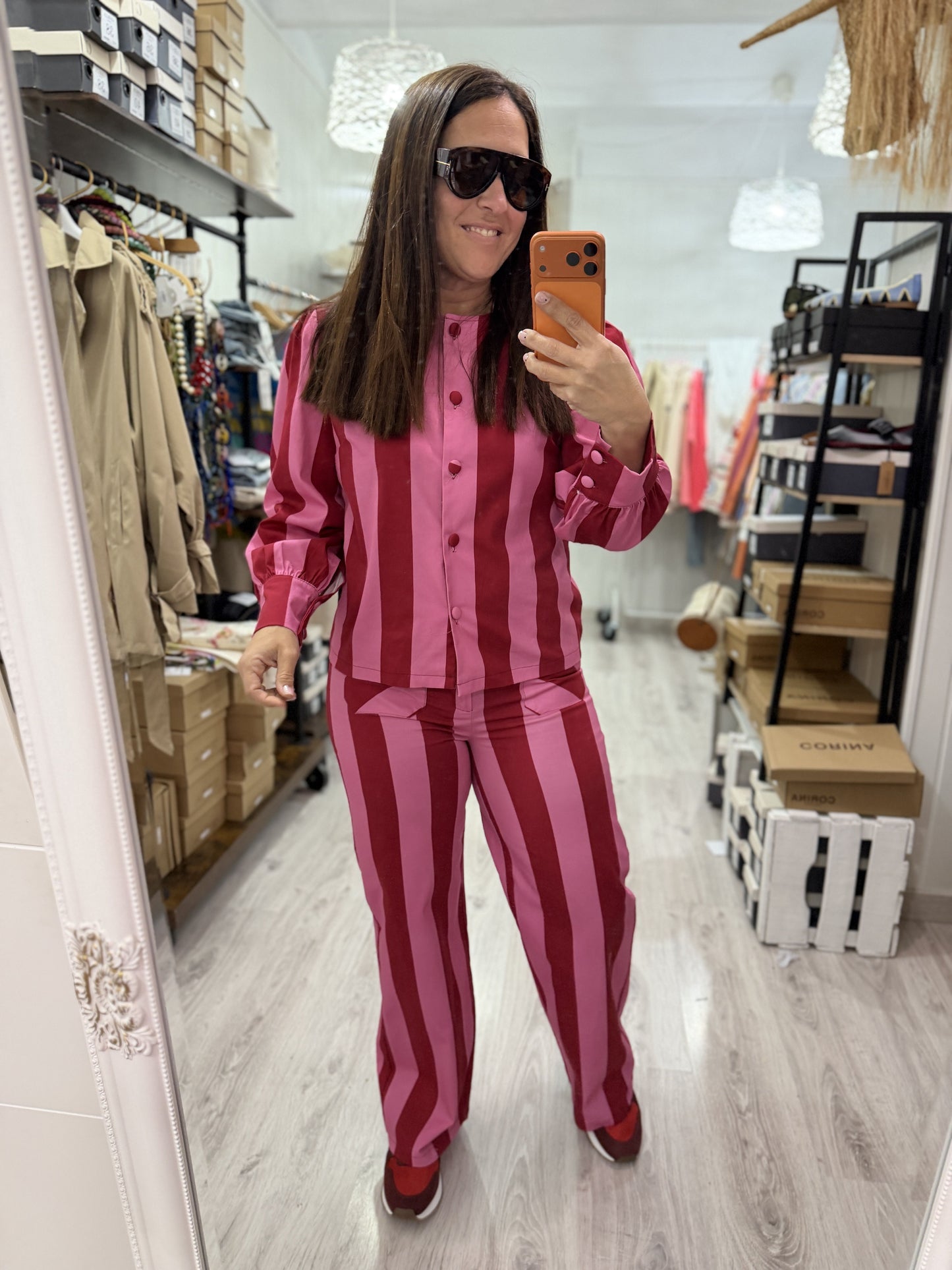 Conjunto Leticia fucsia y rojo