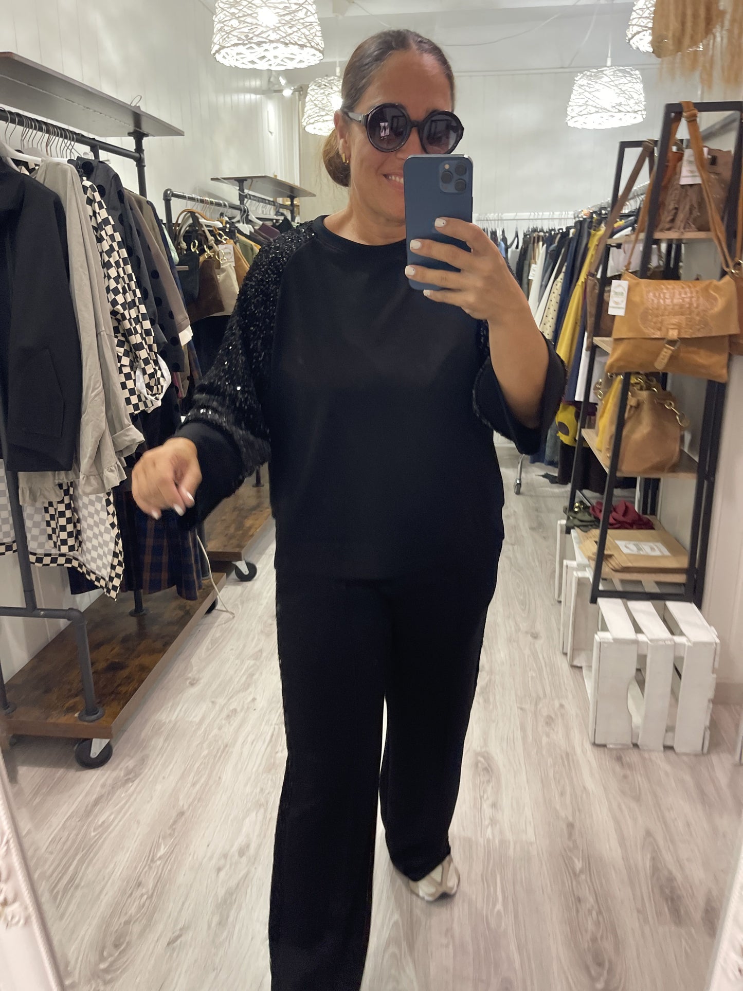 Conjunto Paillettes sporty negro