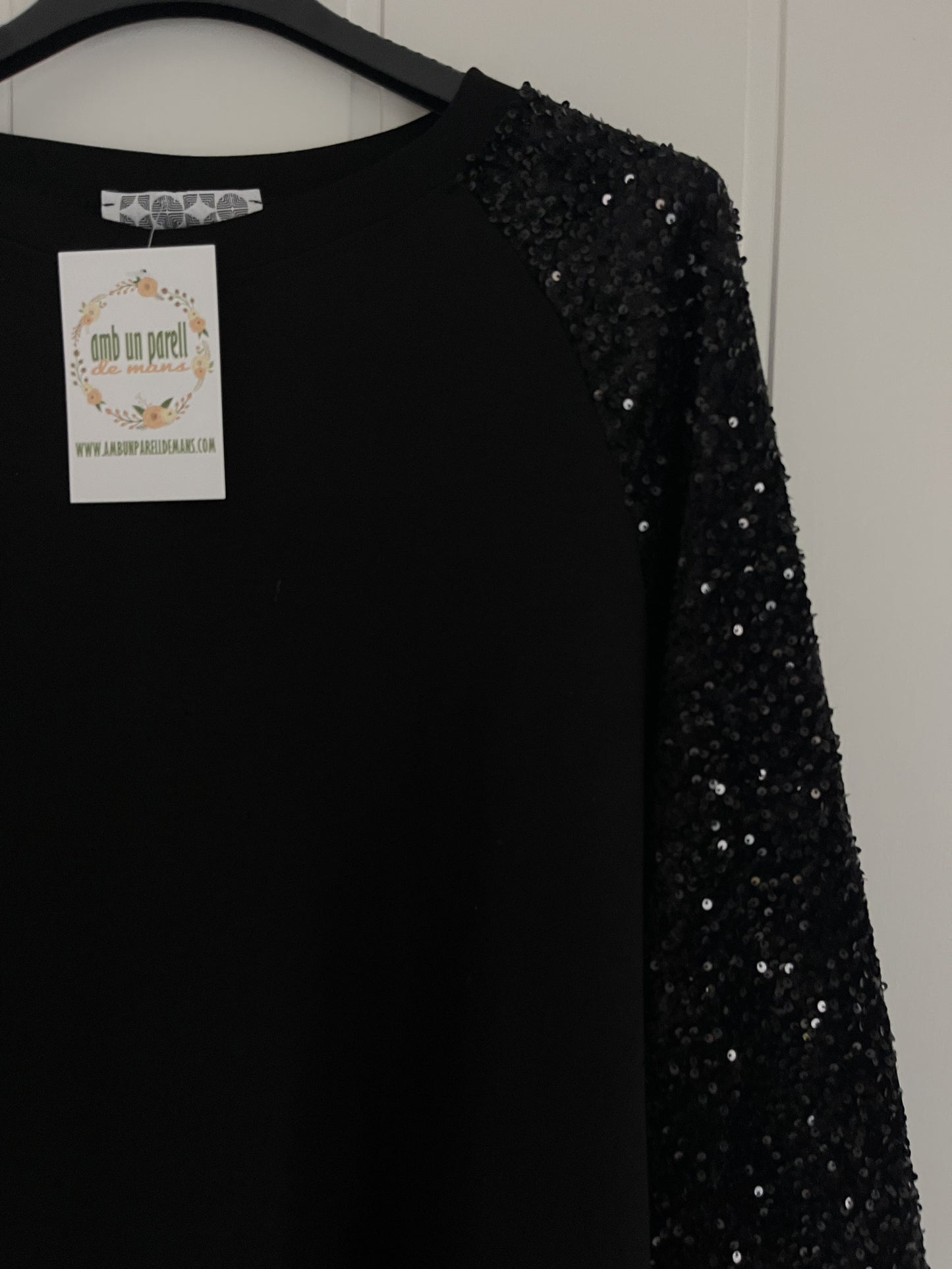 Conjunto Paillettes sporty negro