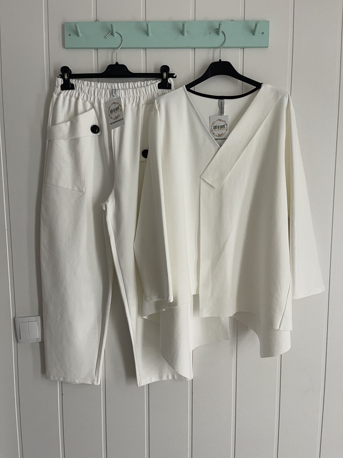Sudadera Pico oversize punto roma blanco