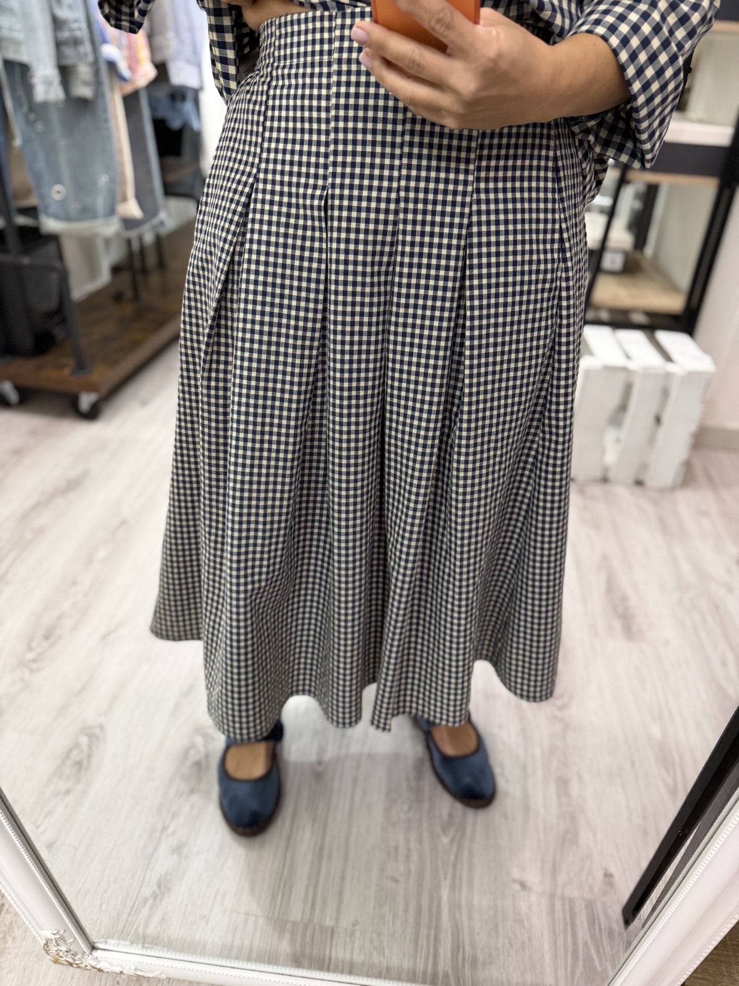 Falda Vichy mini Toscana azul marino