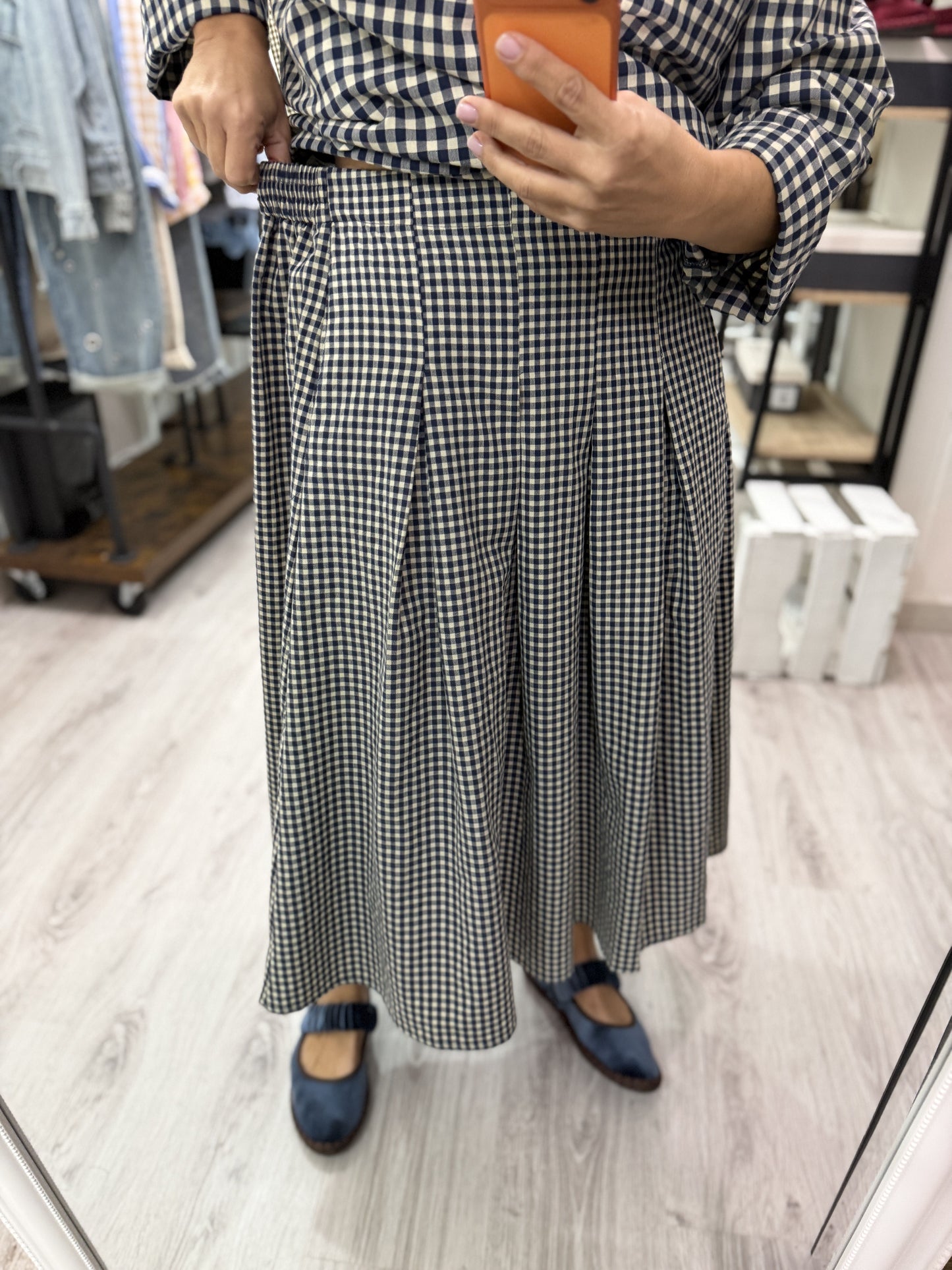 Falda Vichy mini Toscana azul marino