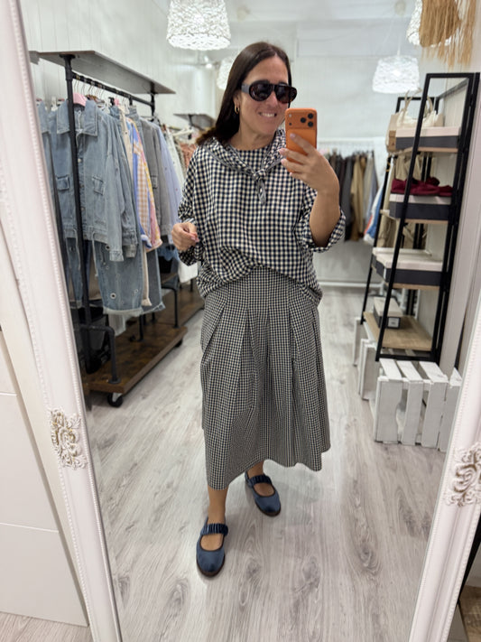 Blusa Vichy Toscana azul marino