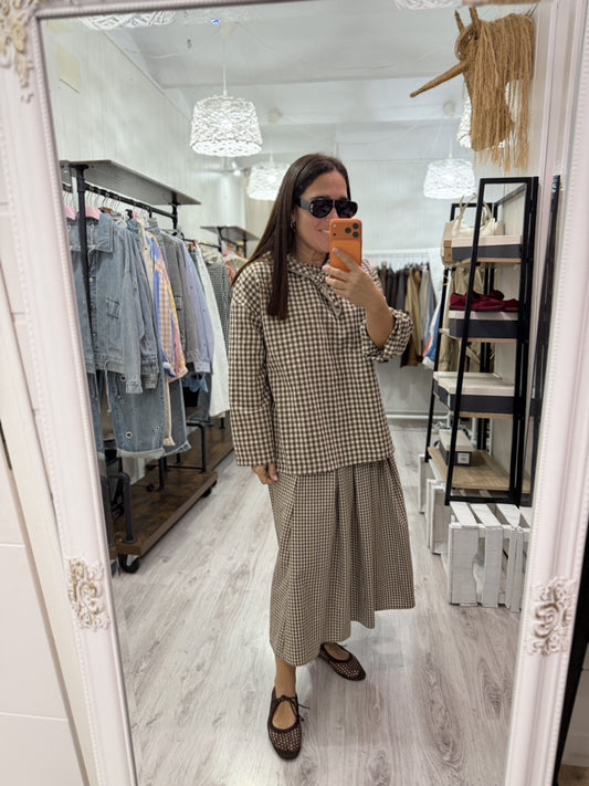 Blusa Vichy Toscana marrón