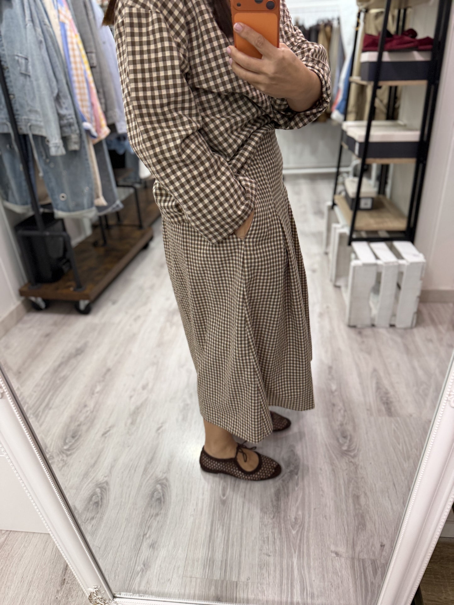 Blusa Vichy Toscana marrón