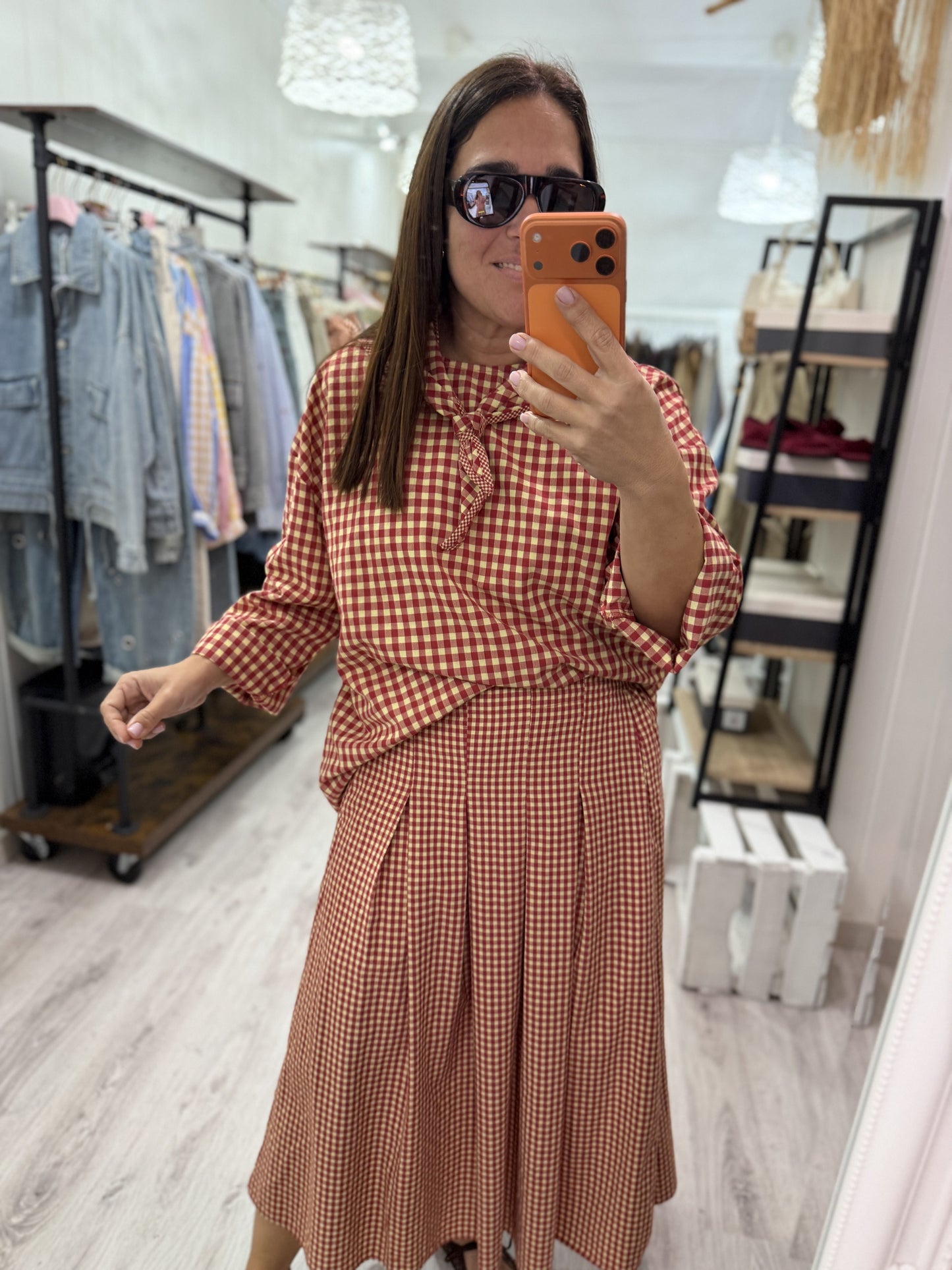 Blusa Vichy Toscana rojo