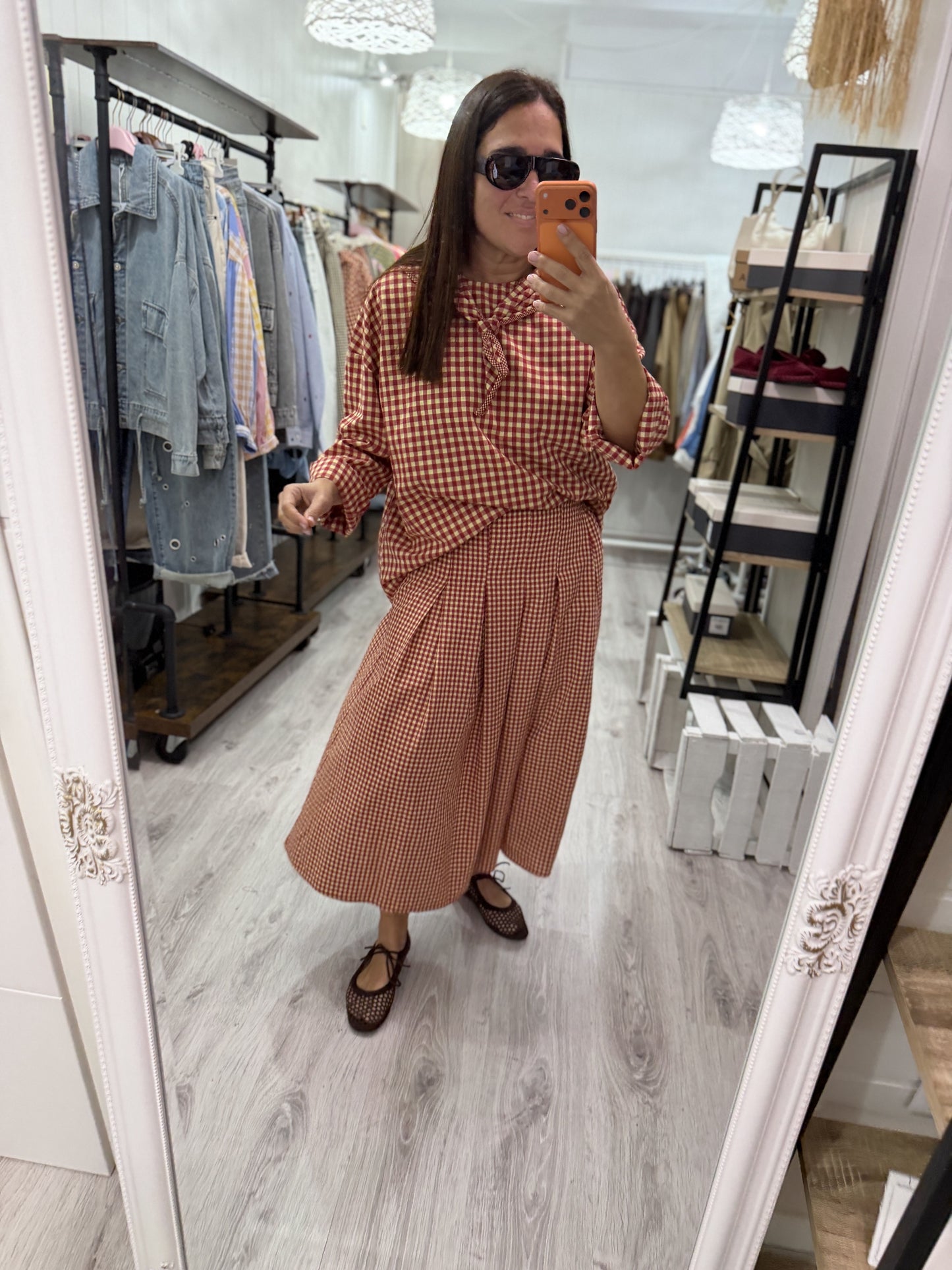 Blusa Vichy Toscana rojo