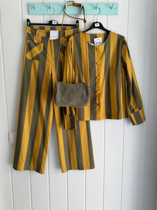 Chaqueta Leticia kaki y mostaza