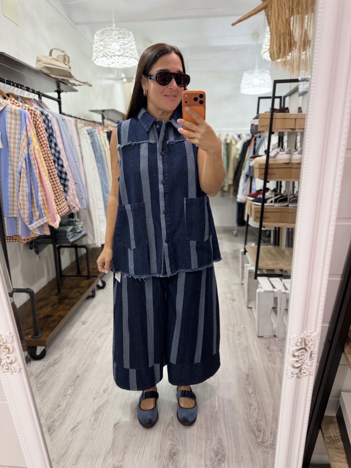 Conjunto Stripes jeans azul