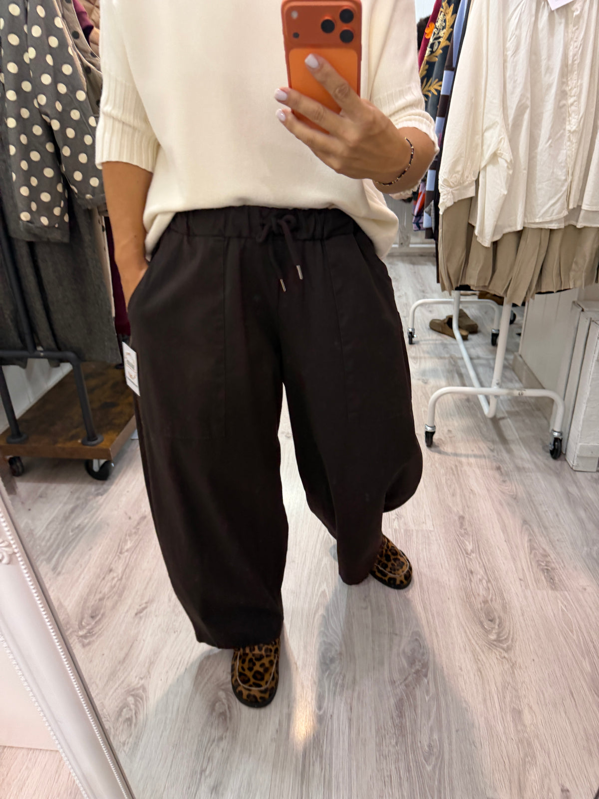 Pantalón Ane algodón chocolate