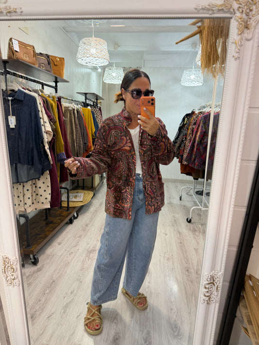 Chaqueta Suzani terciopelo estampado cachemir