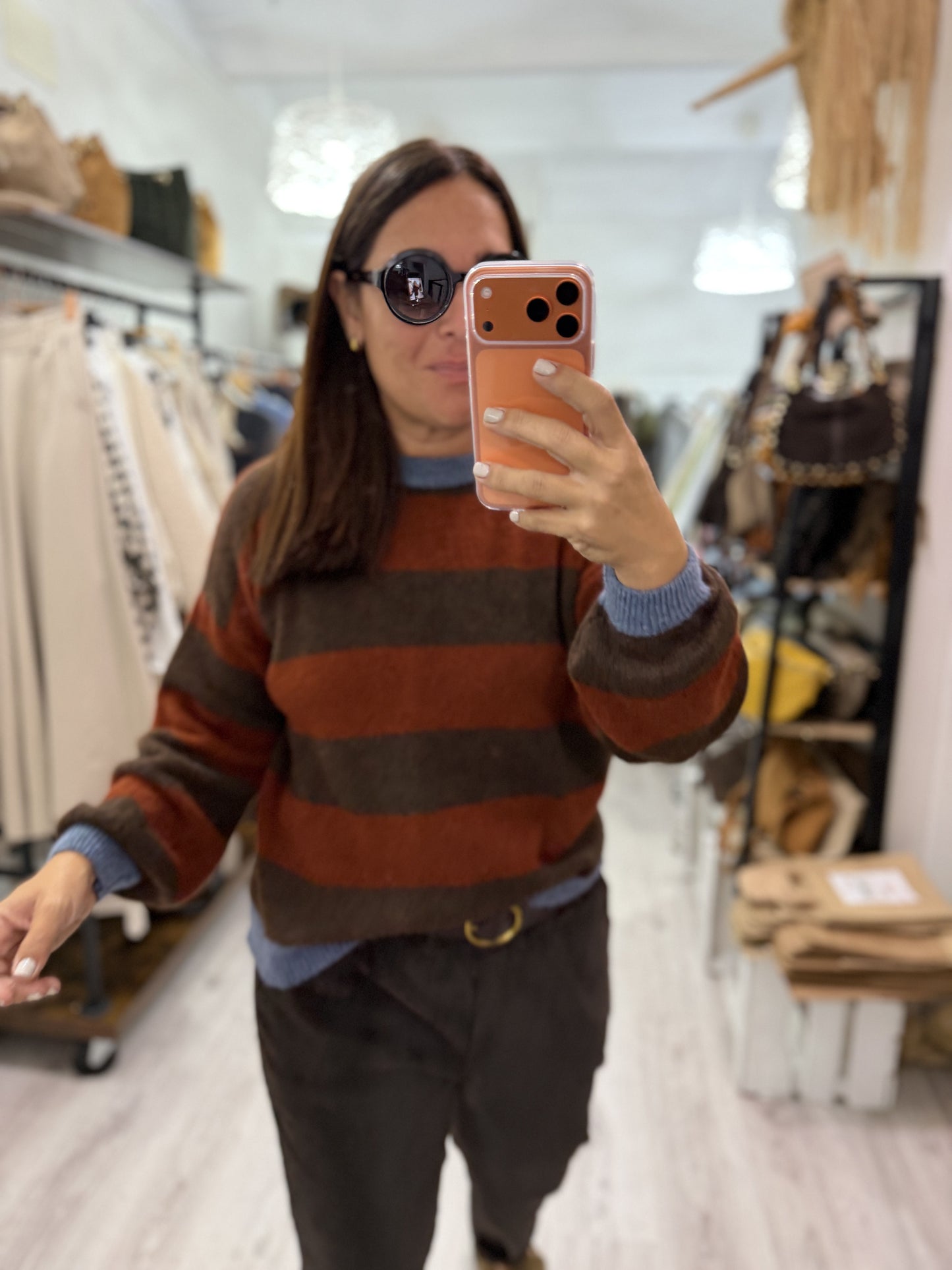 Jersei Anka rayas teja y celeste