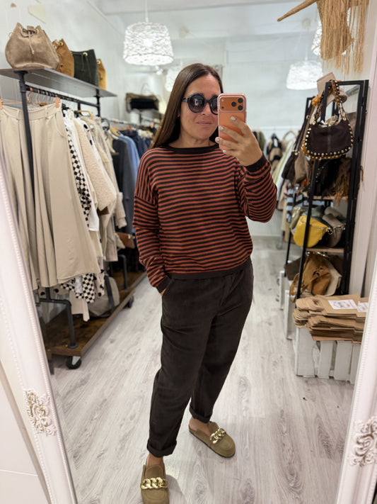 Jersei Biarritz teja y chocolate