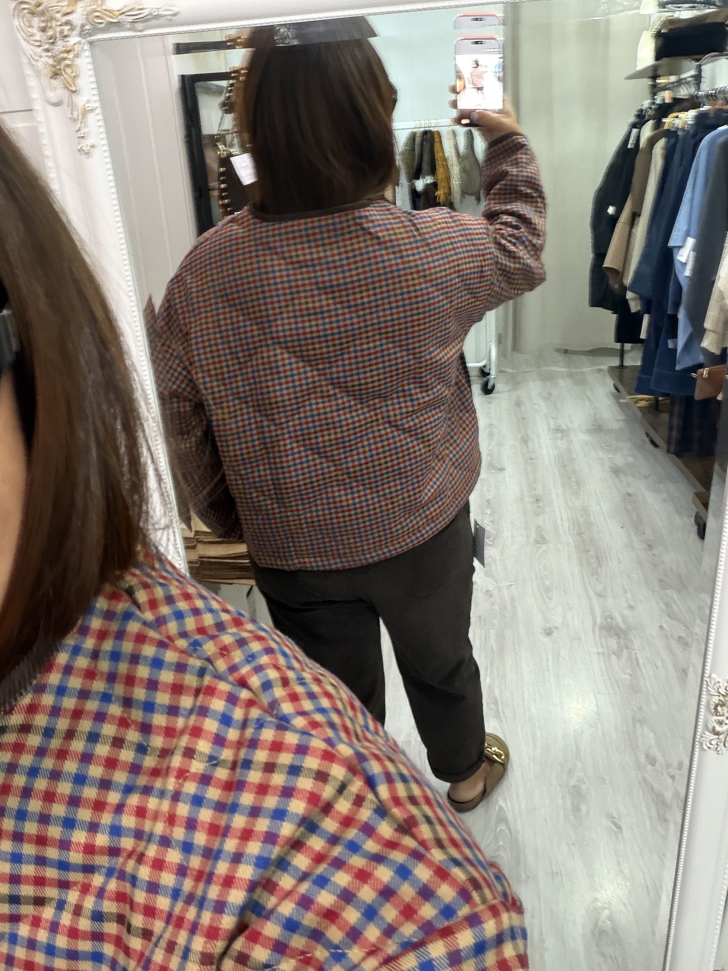 Chaqueta acolchada British azul y burdeos