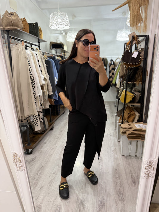 Pantalón Osaka punto roma negro