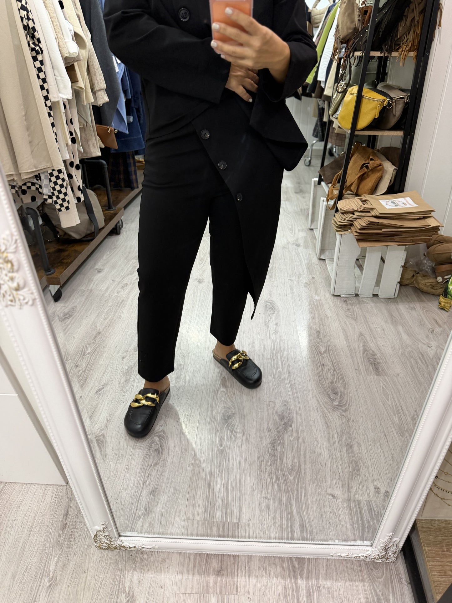 Pantalón Osaka punto roma negro