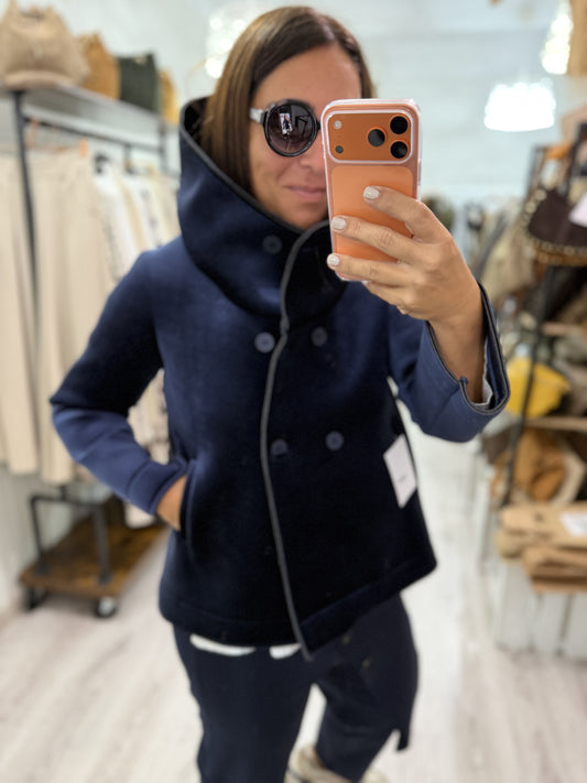 Abrigo Neopreno terciopelo marino