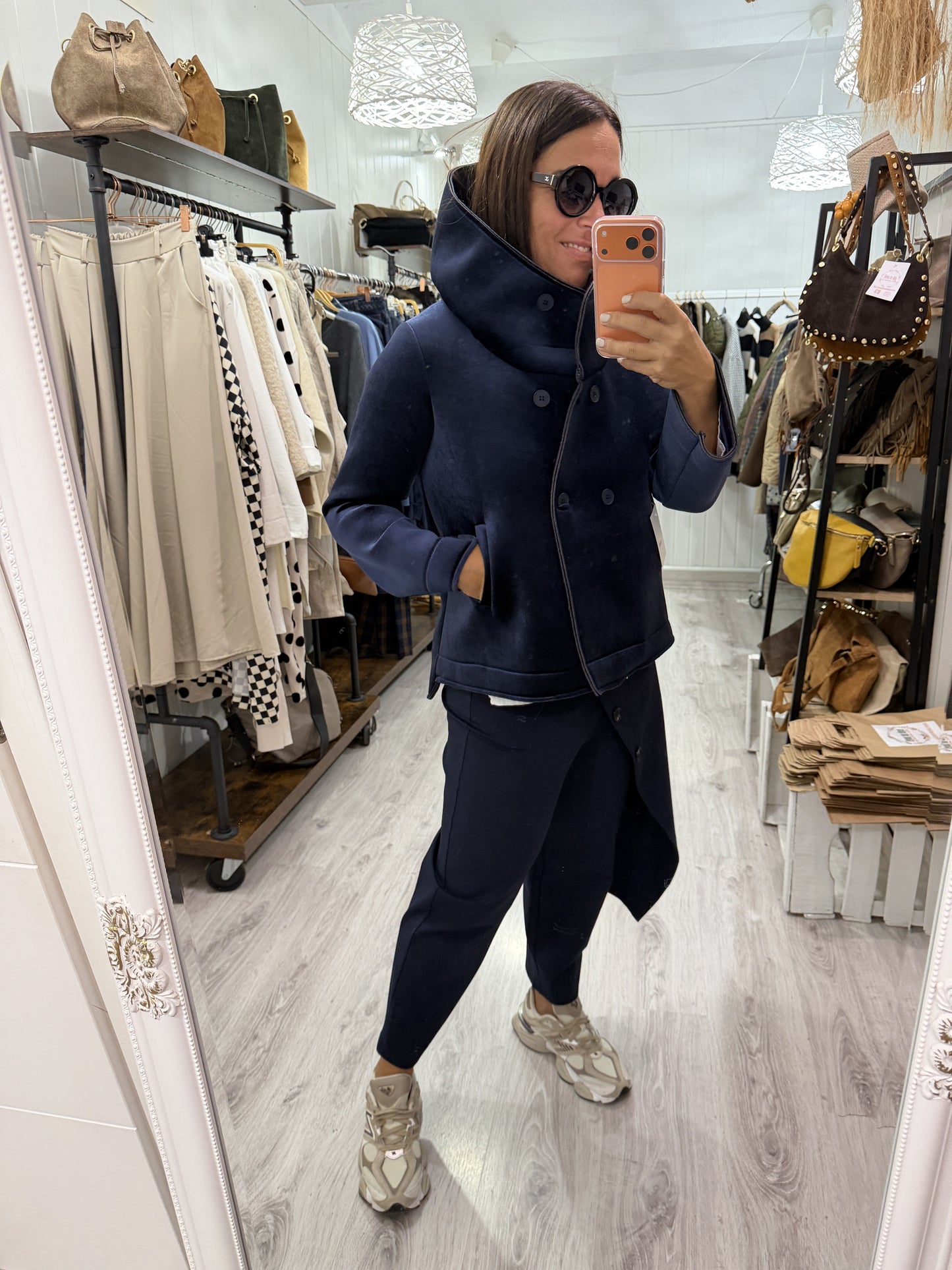 Abrigo Neopreno terciopelo marino