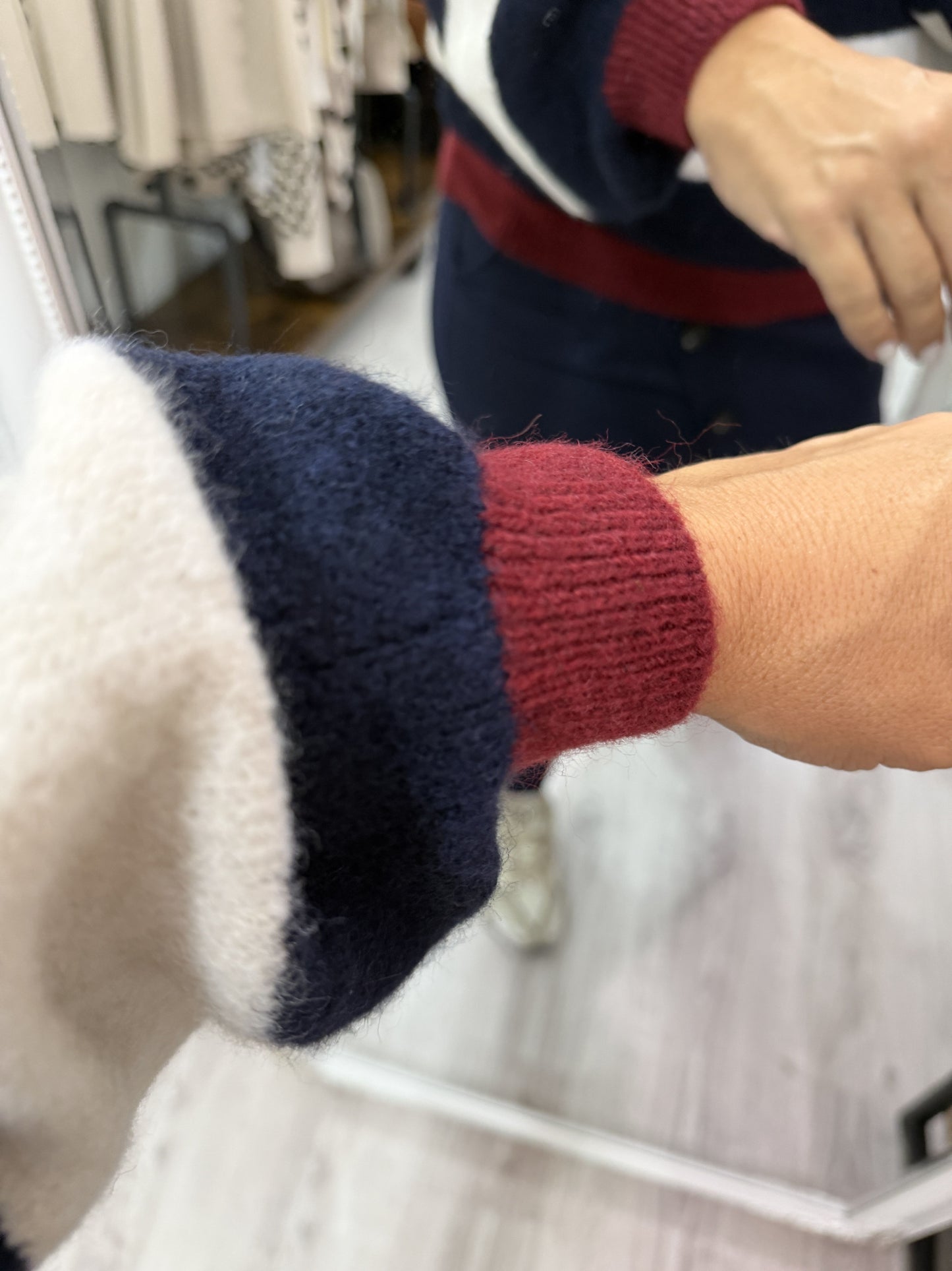 Jersei Anka rayas marino y granate