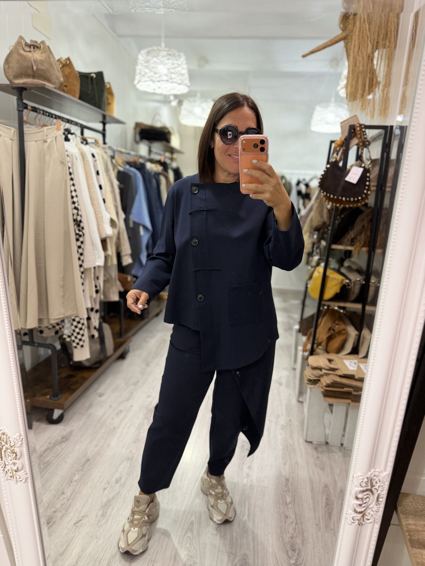 Pantalón Osaka punto roma marino