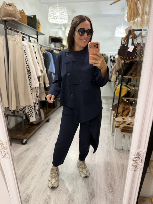 Chaqueta Osaka punto roma marino