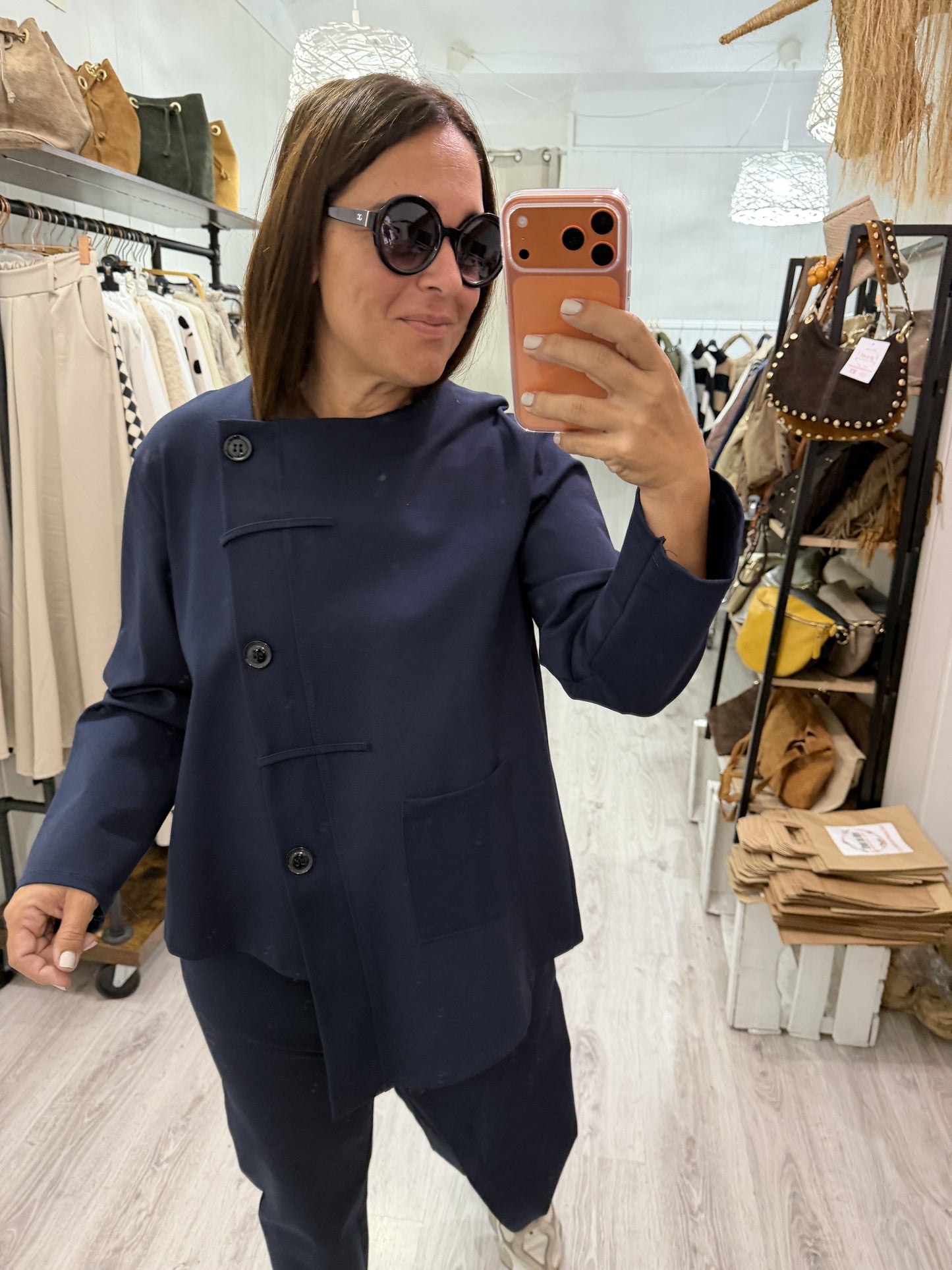 Chaqueta Osaka punto roma marino