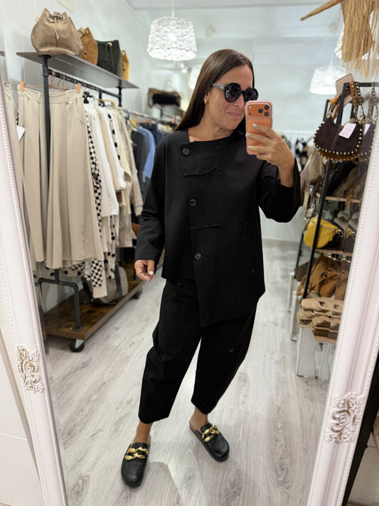 Chaqueta Osaka punto roma negro