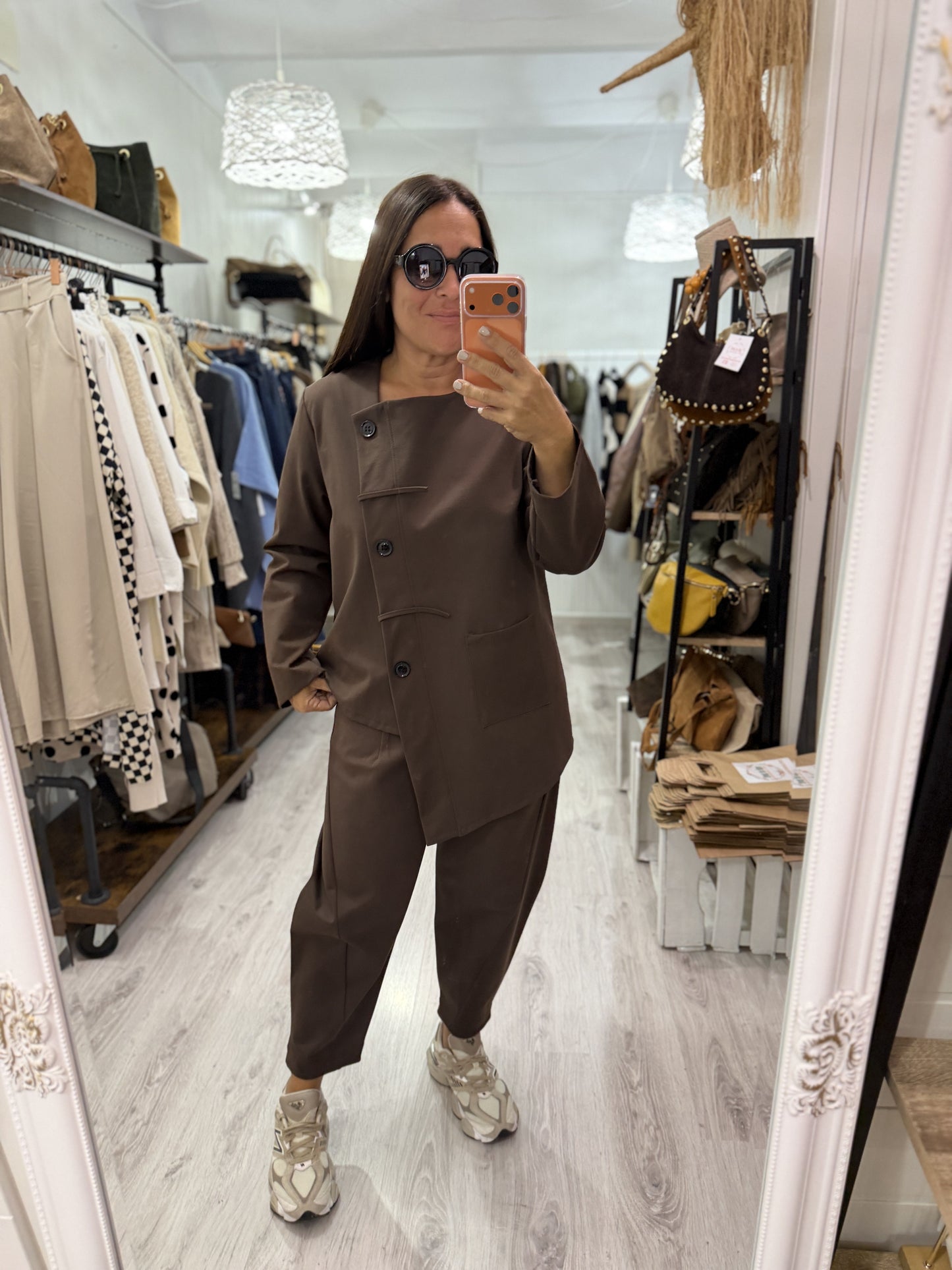 Pantalón Sendai Punto Roma chocolate