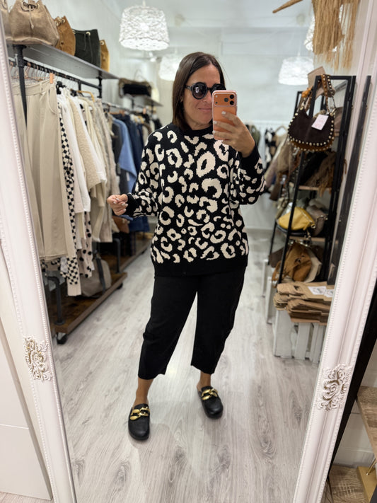 Jersei Animal Print negro