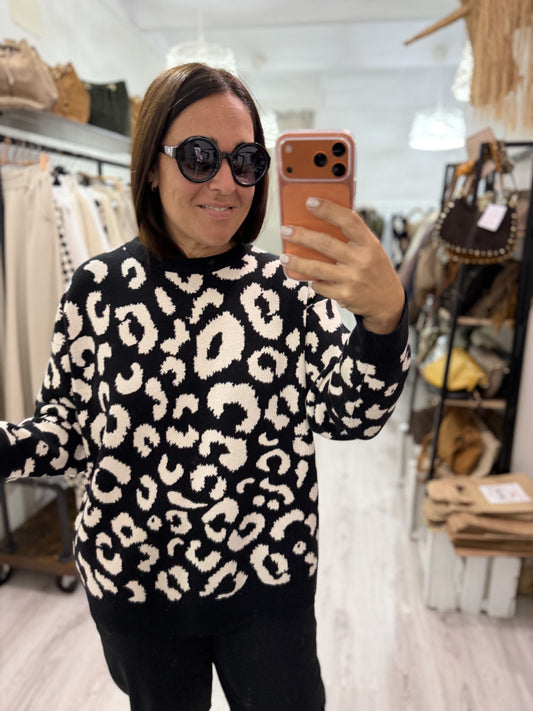 Jersei Animal Print negro