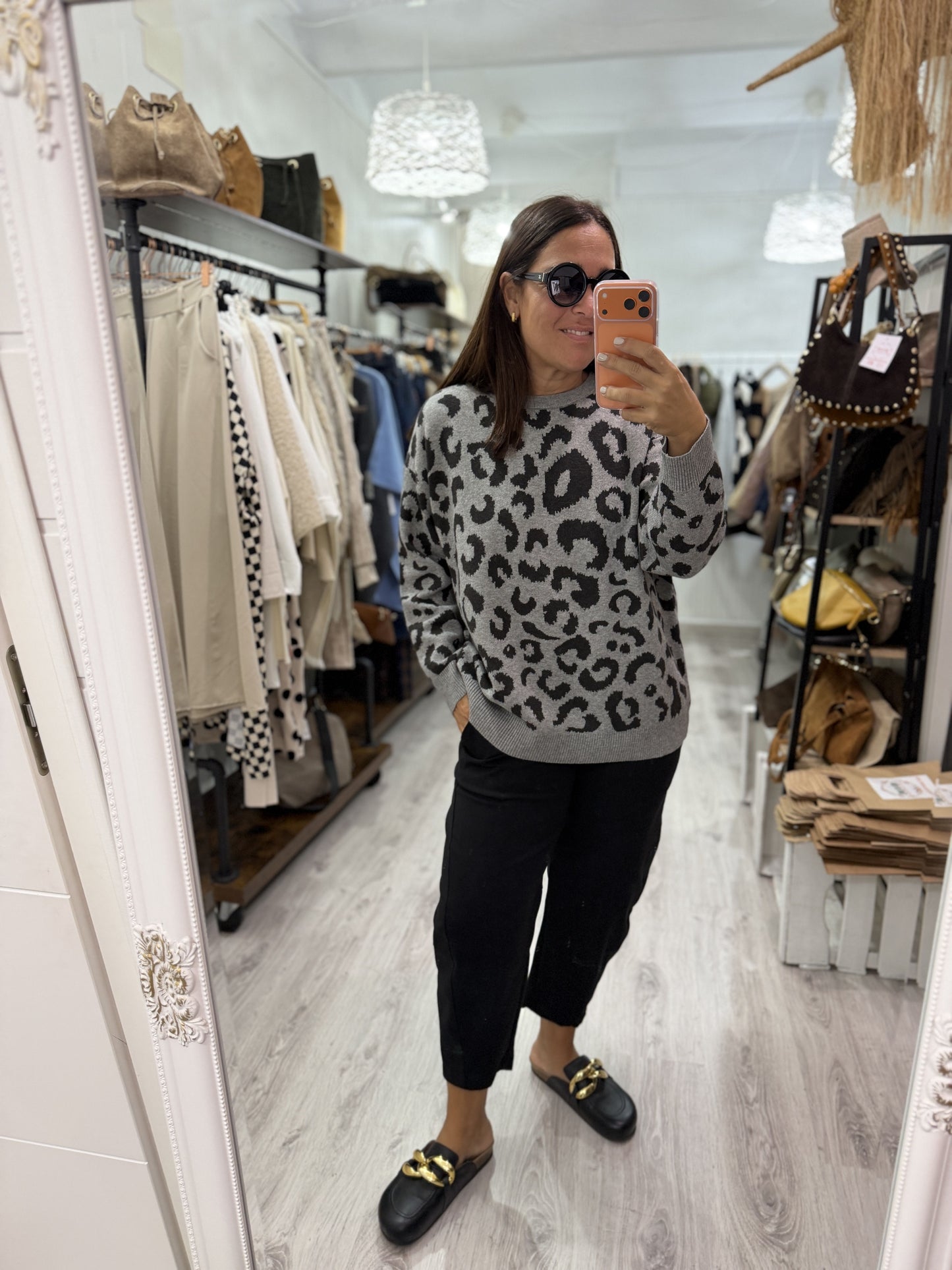 Jersei Animal Print gris