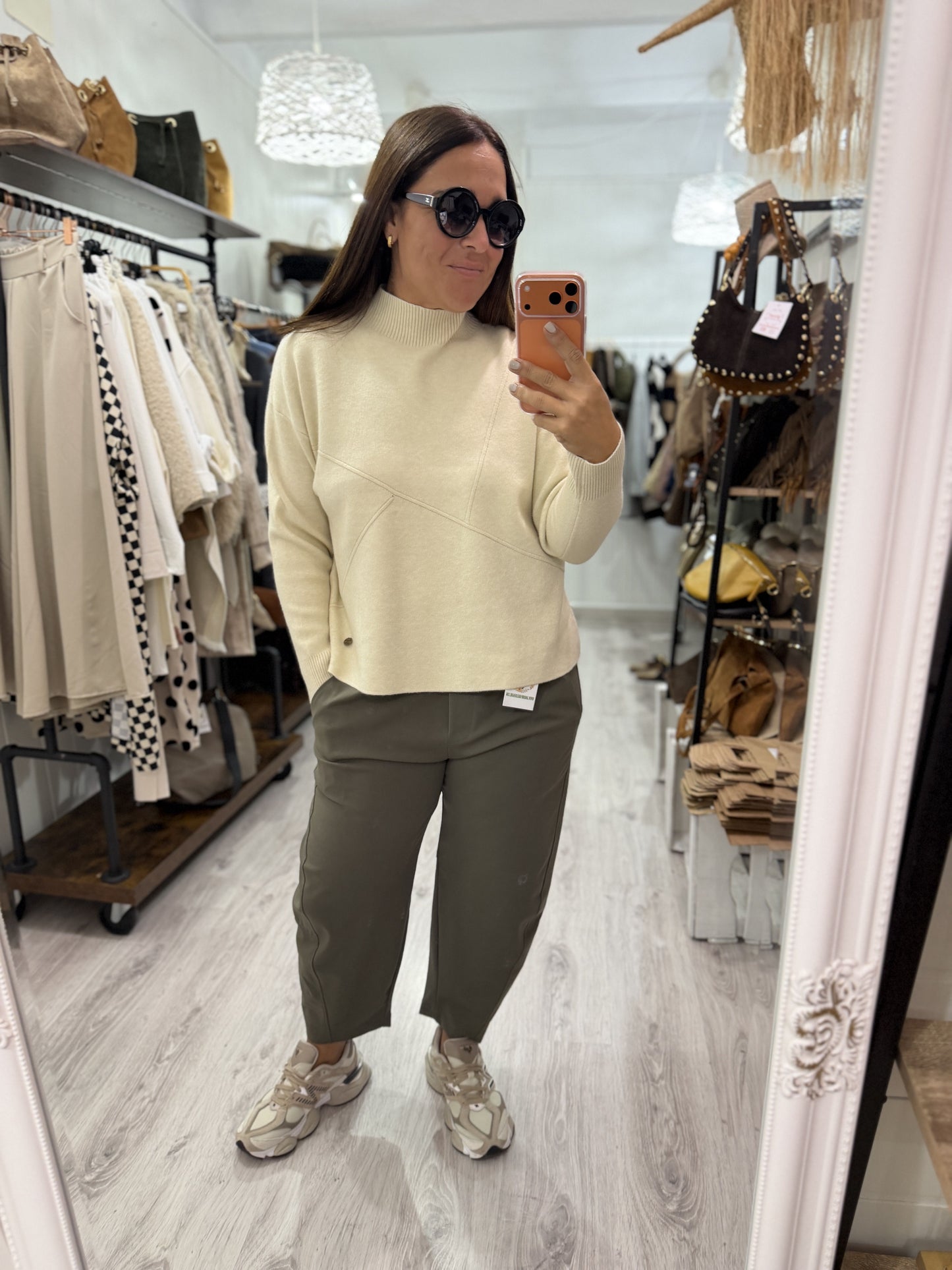 Pantalón Sakura punto roma kaki