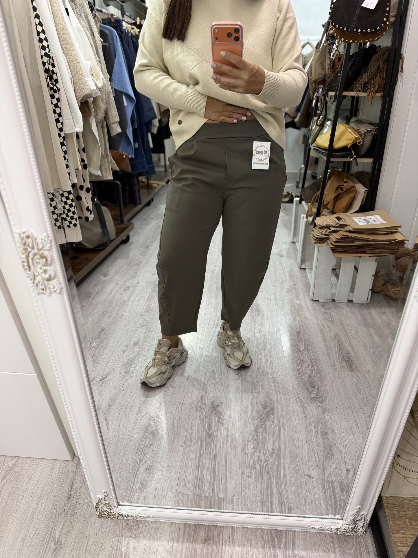 Pantalón Sakura punto roma kaki