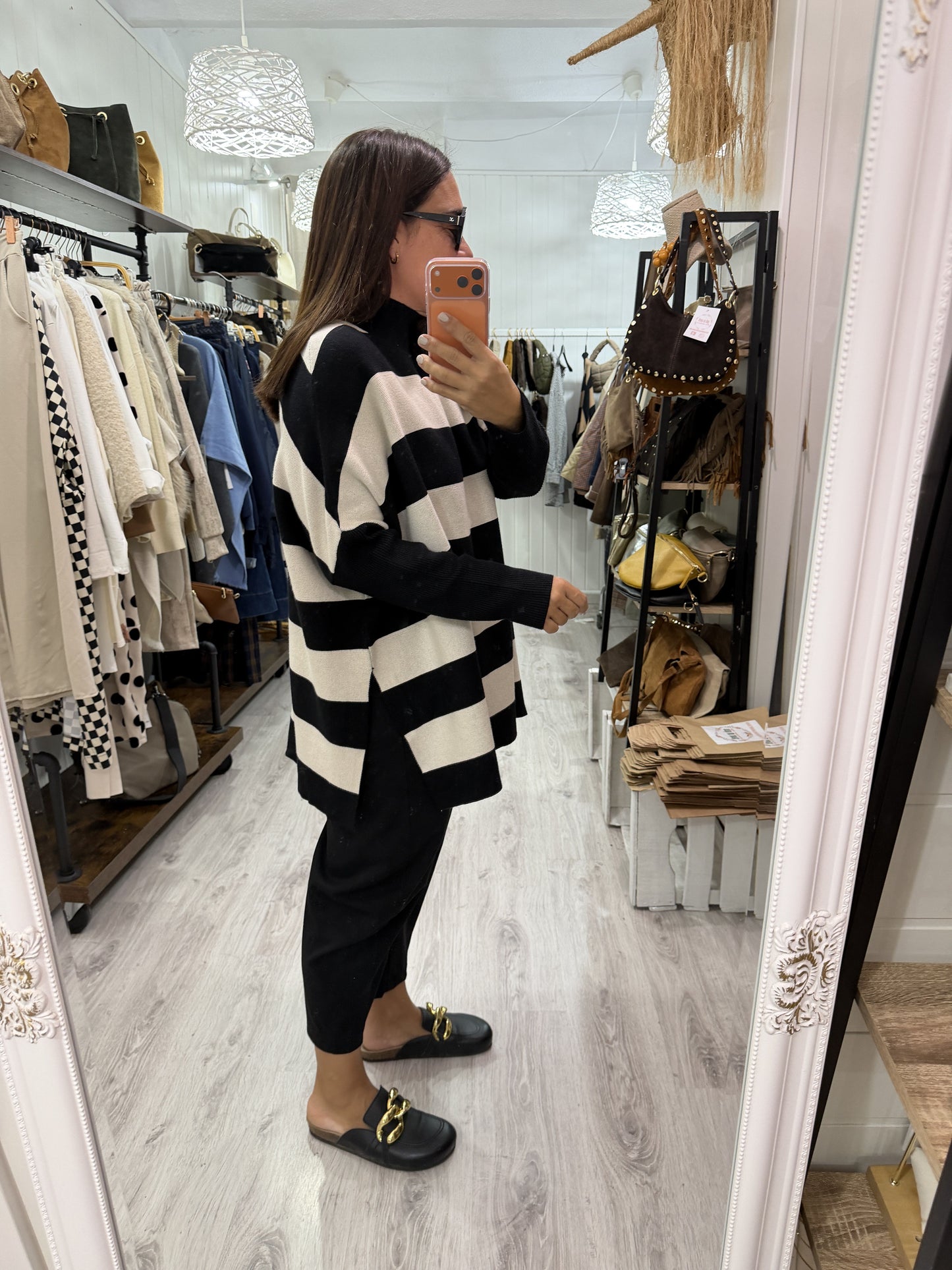 Jersei Rayas oversize beige