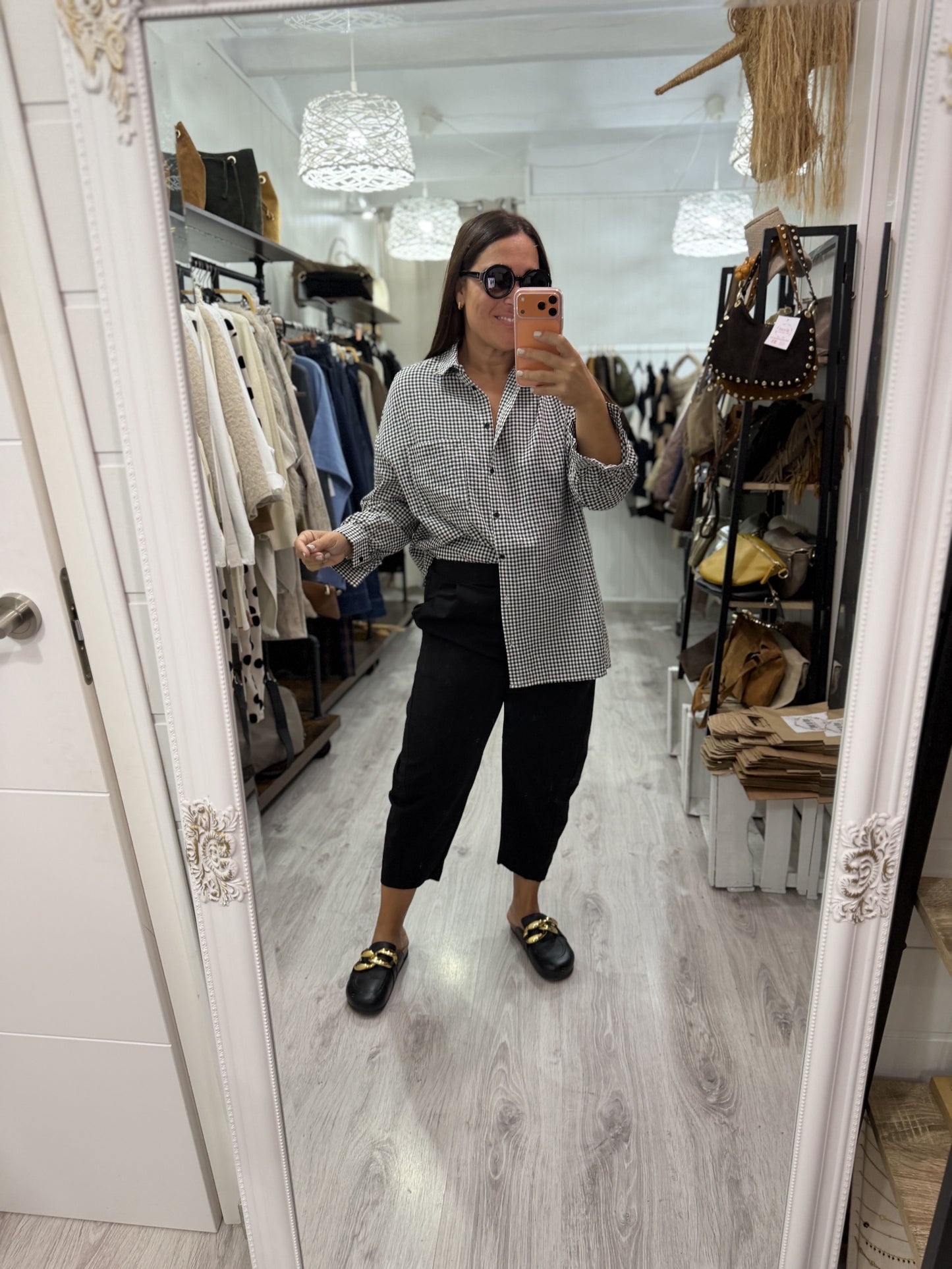 Camisa Vichy oversize