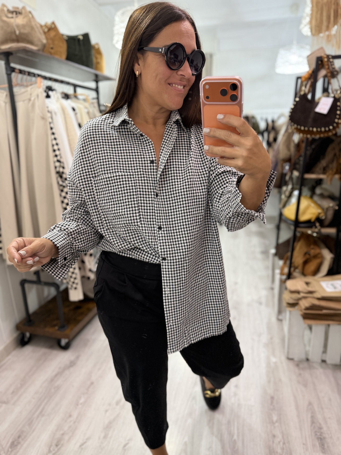 Camisa Vichy oversize