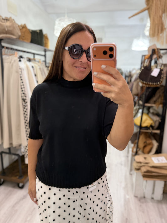 Jersei Mar manga corta negro