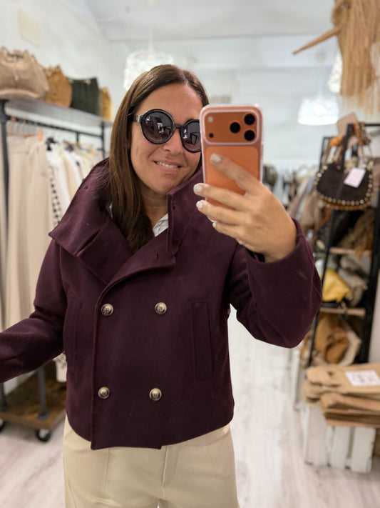 Abrigo Panno berenjena