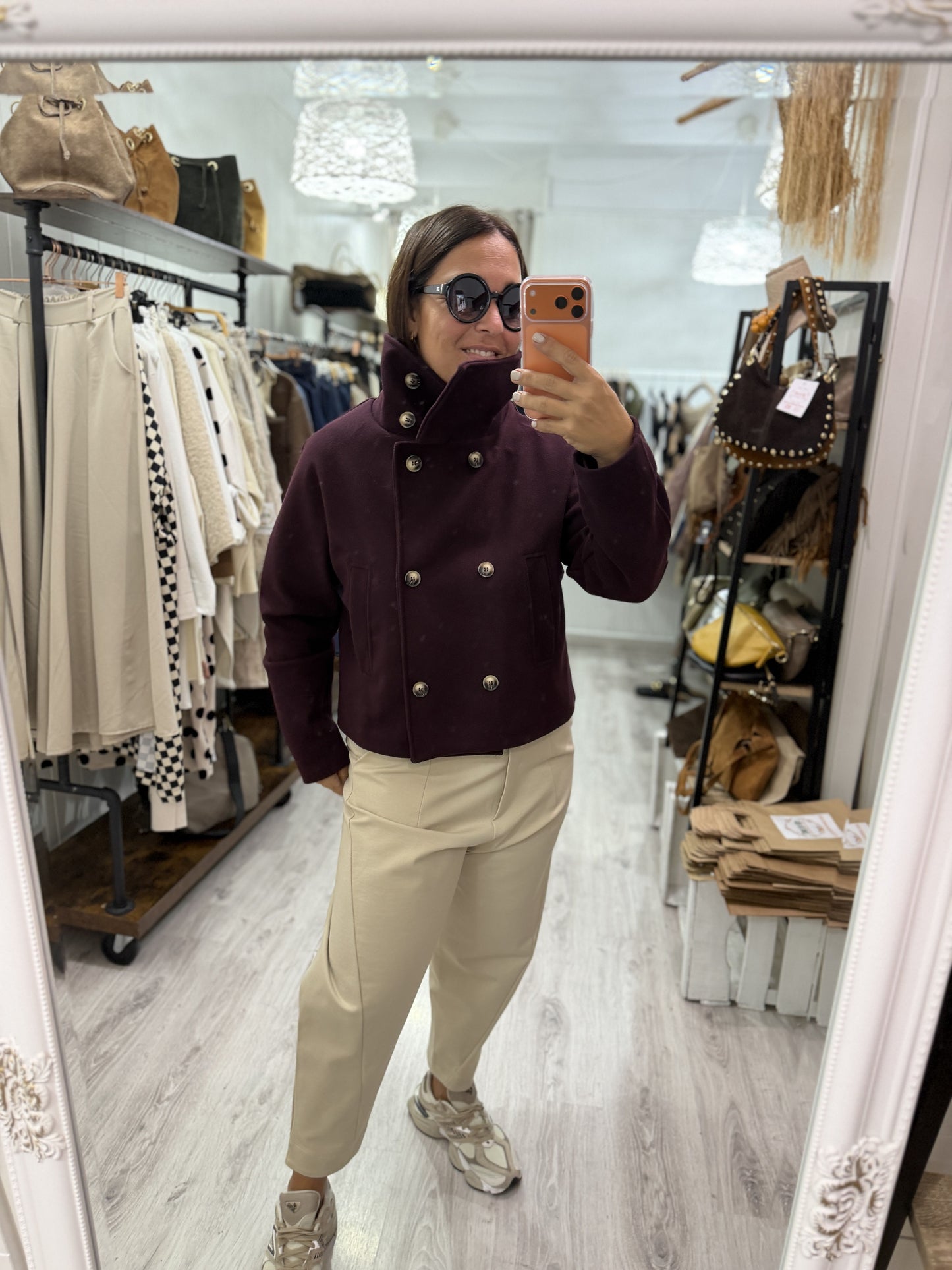 Abrigo Panno berenjena