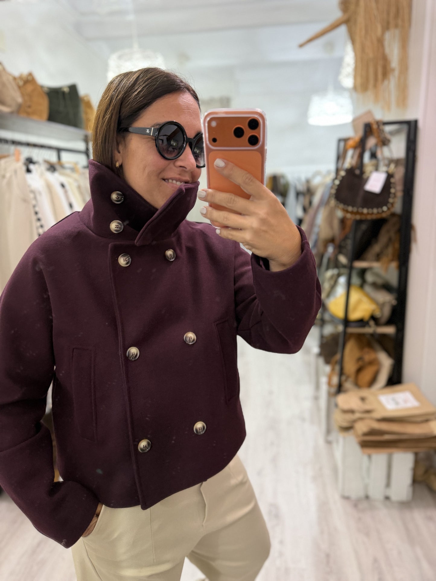 Abrigo Panno berenjena