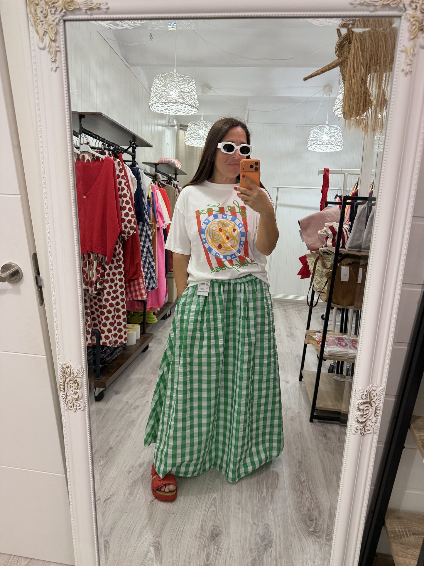 Falda Grand Vichy verde
