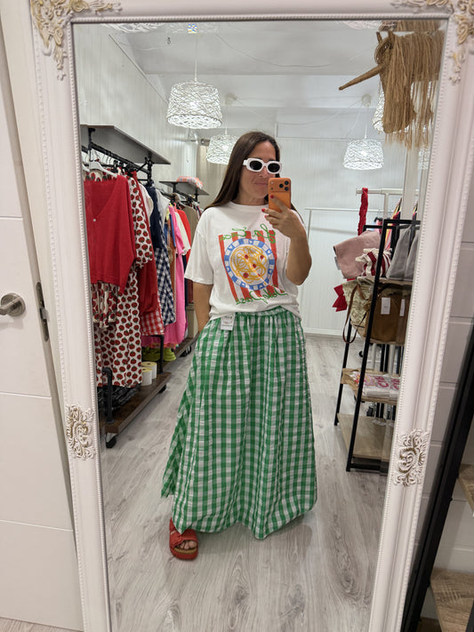 Falda Grand Vichy verde