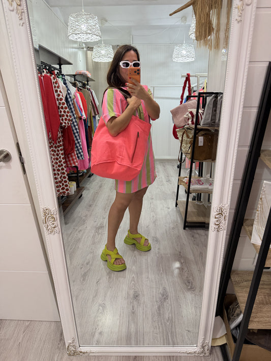Maxi Bolso Le Sac fucsia fluor