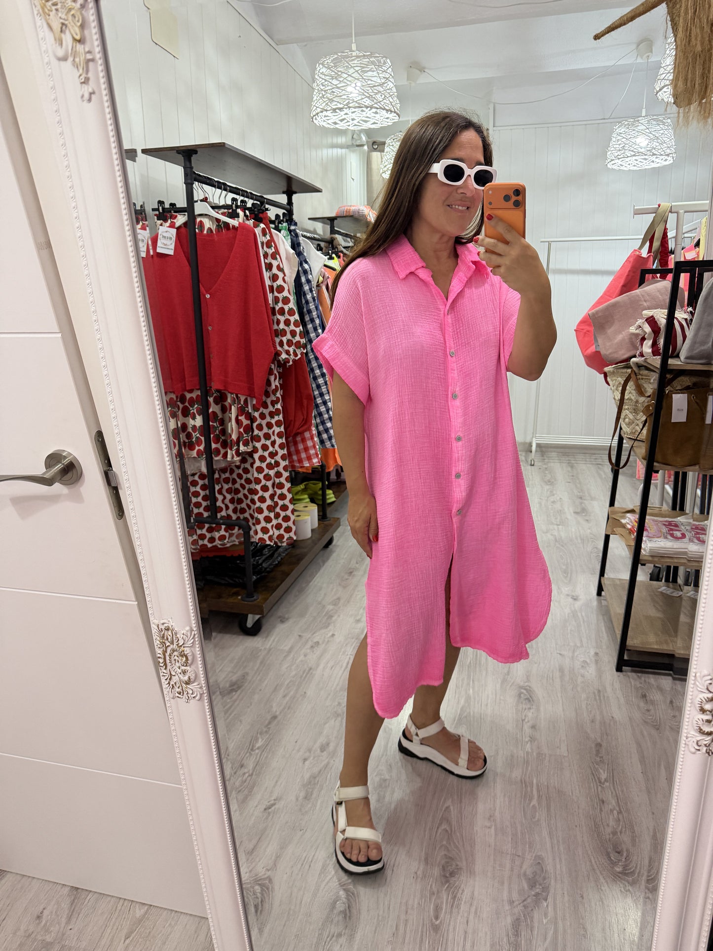 Vestido Bambula Fluor fucsia