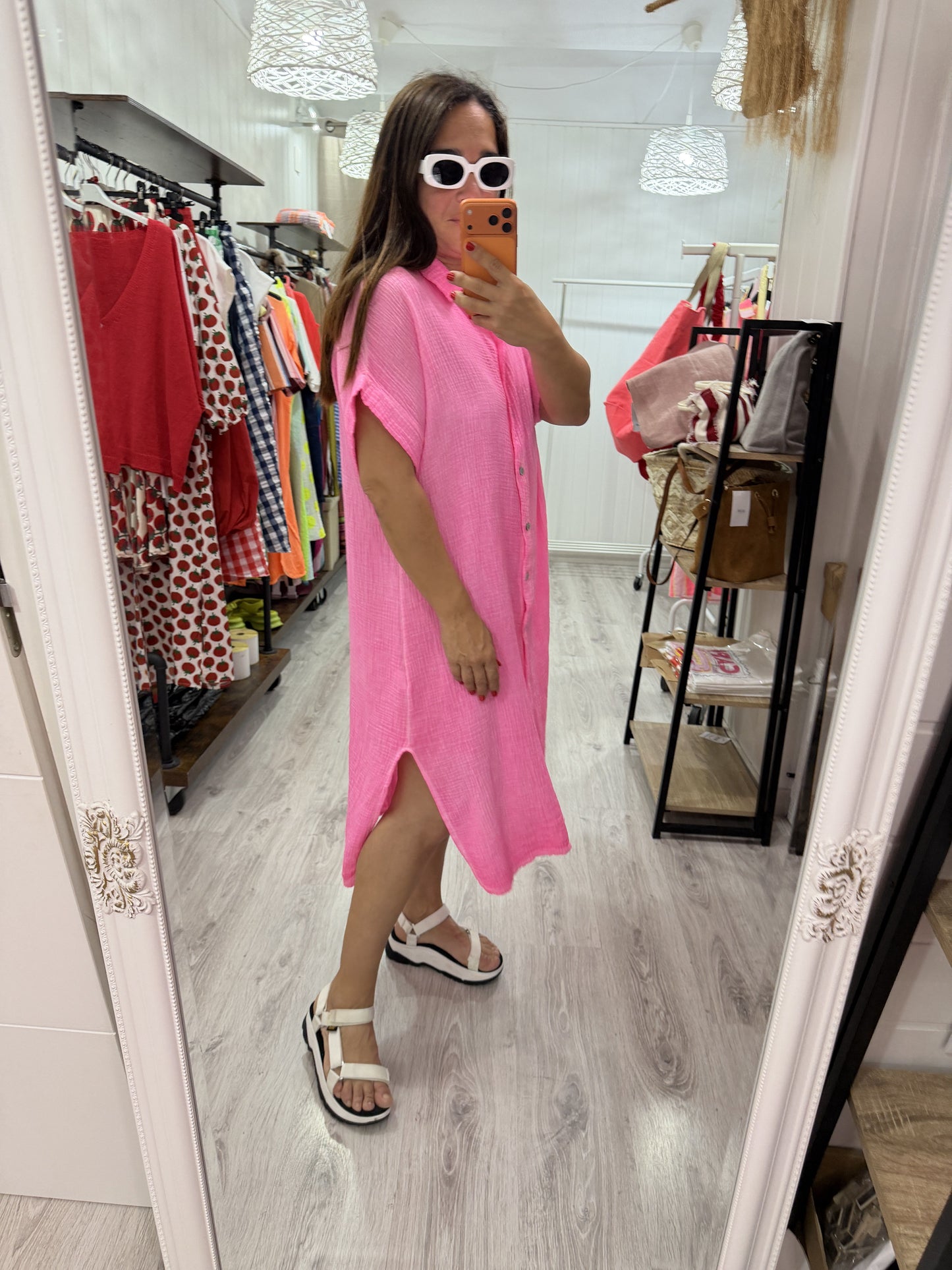 Vestido Bambula Fluor fucsia