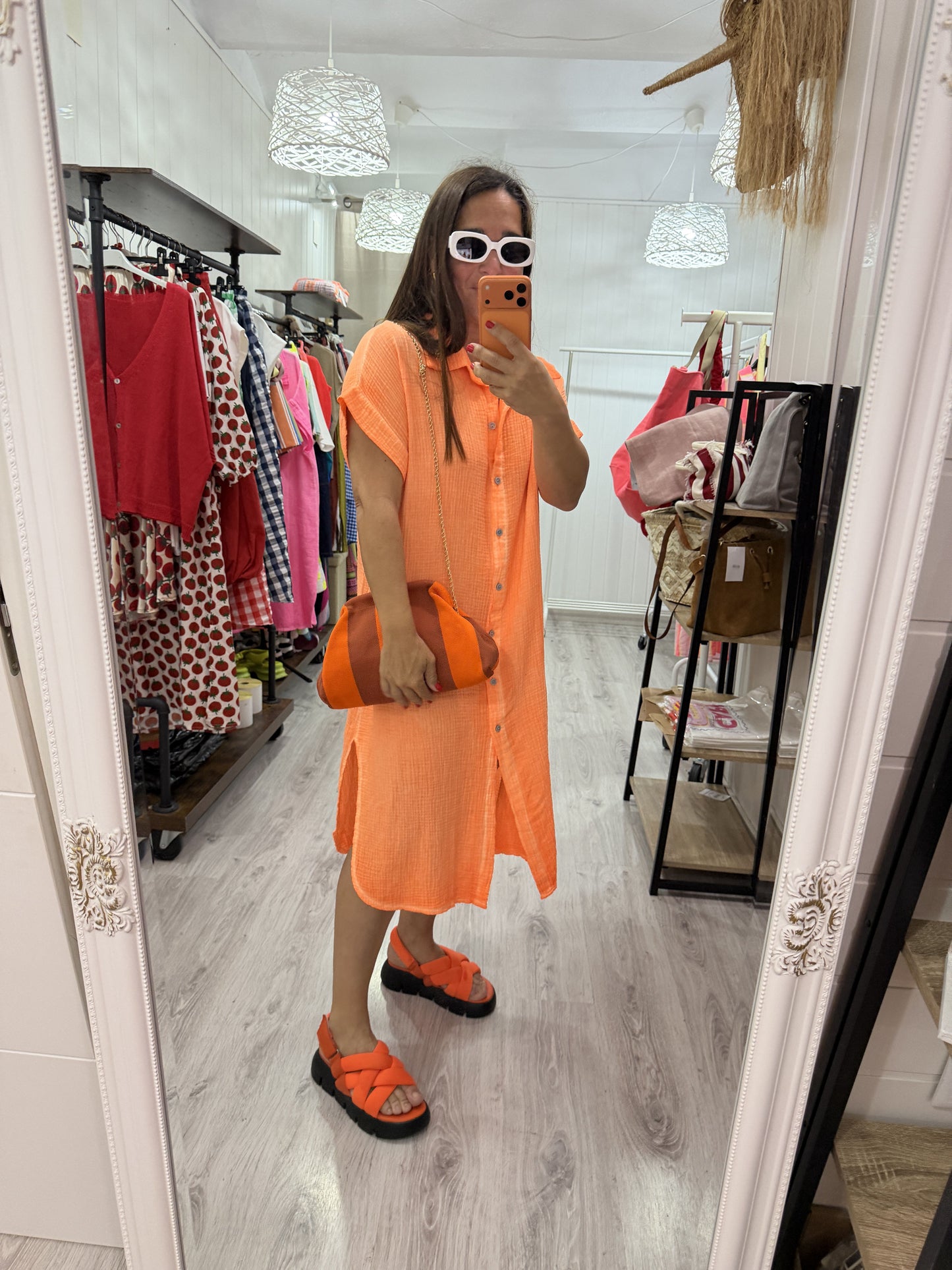 Vestido Bambula Fluor naranja