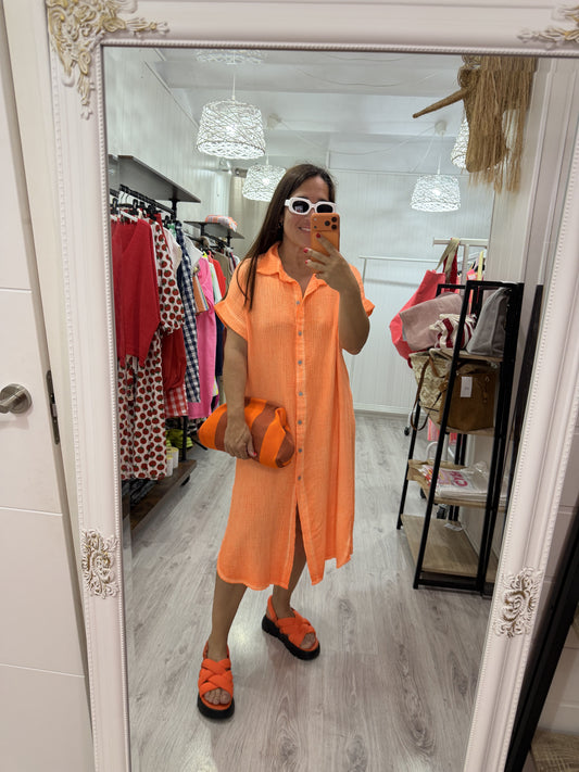 Vestido Bambula Fluor naranja