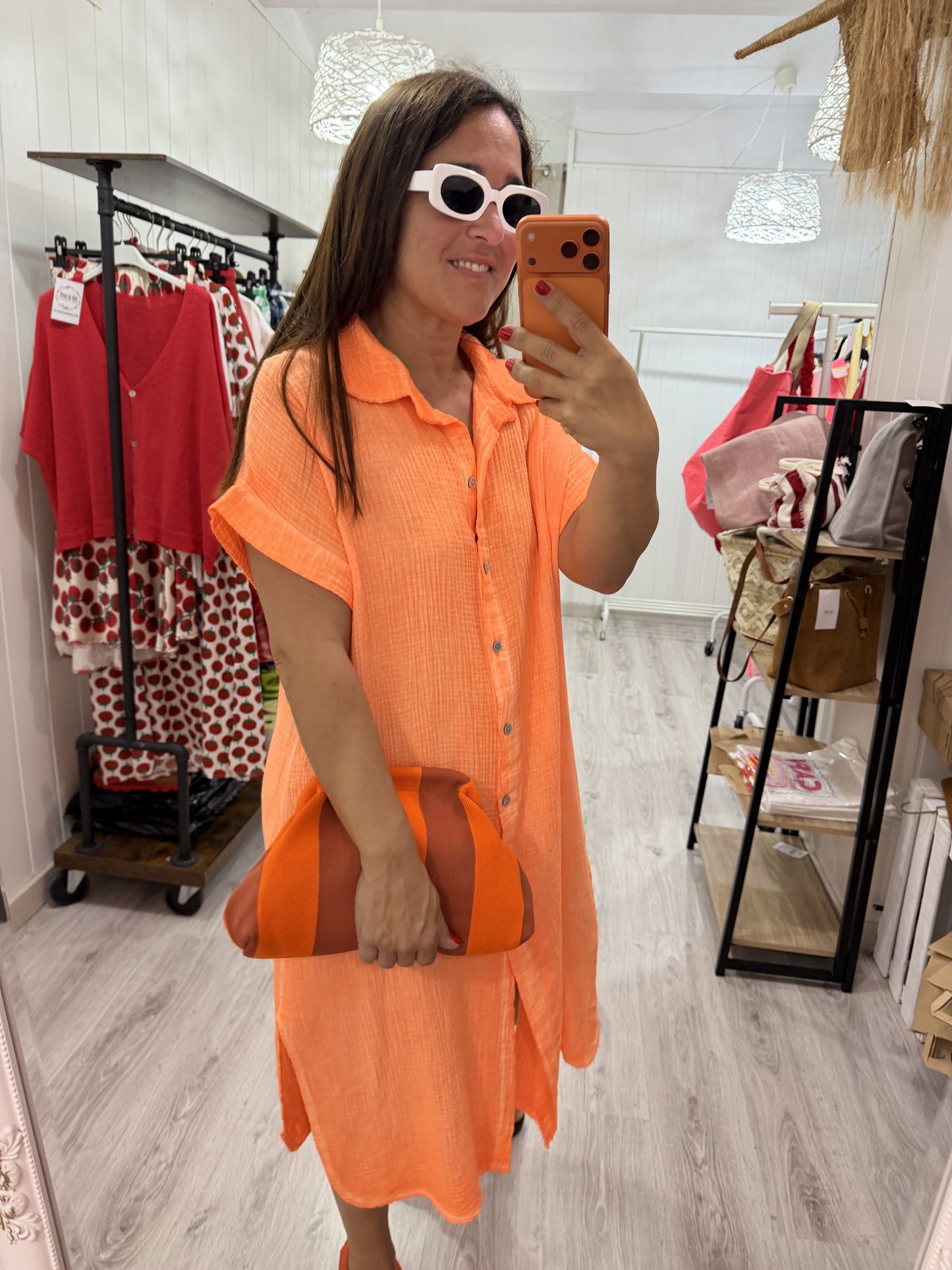 Vestido Bambula Fluor naranja