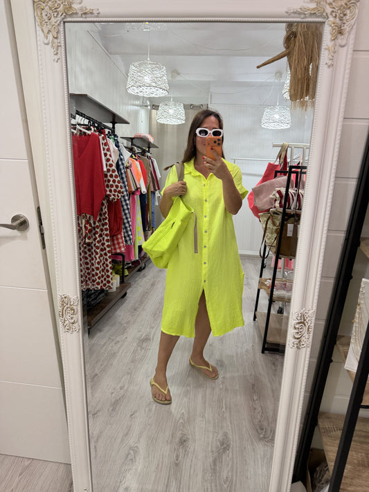 Vestido Bambula Fluor amarillo