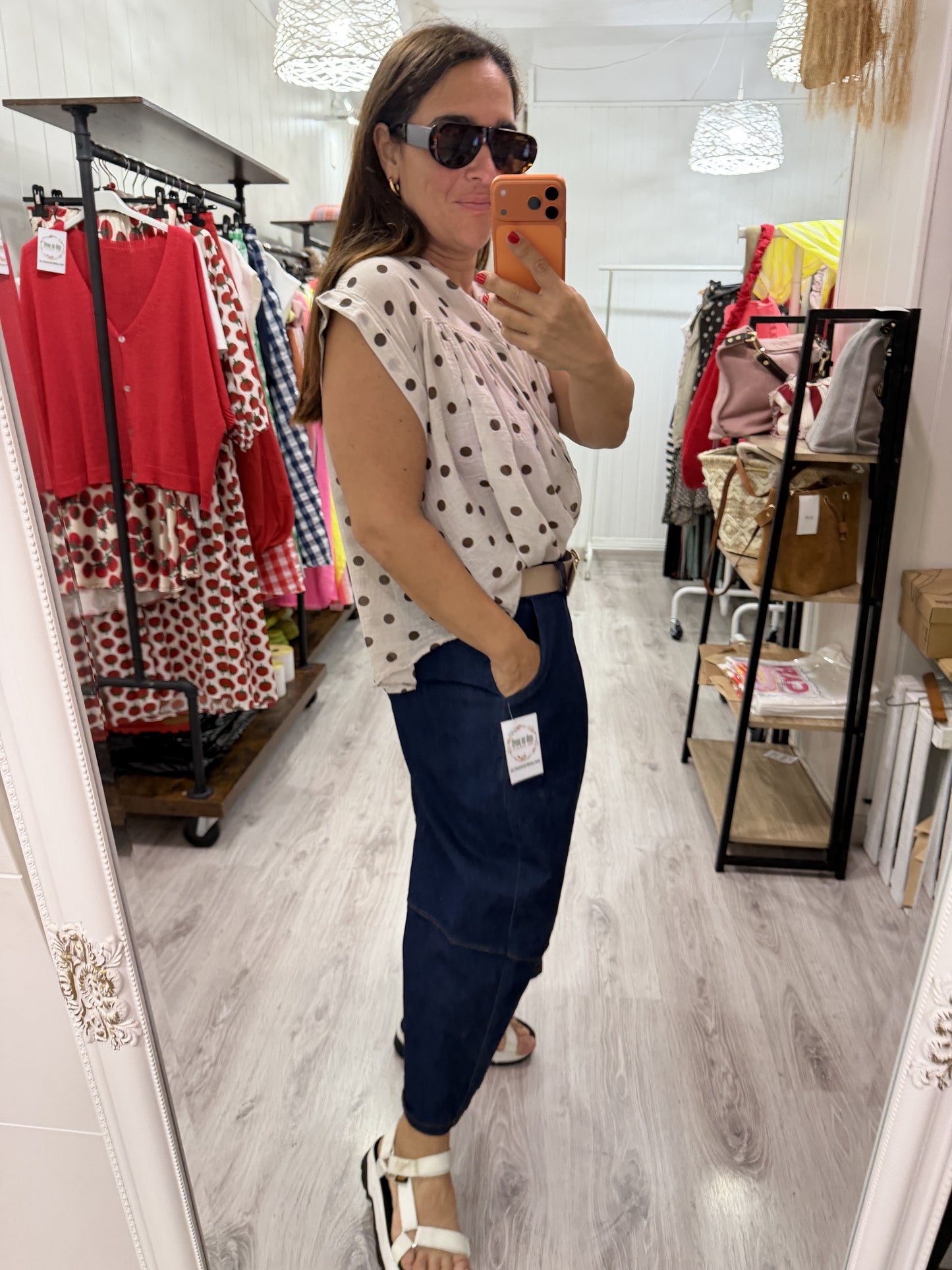 Blusa Lola oversize topos beige